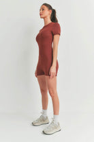 Solid Color Bodycon Jumpsuit - VacationGrabs