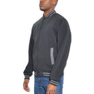 Mens Fleece Snap Button Varsity Jacket - VacationGrabs