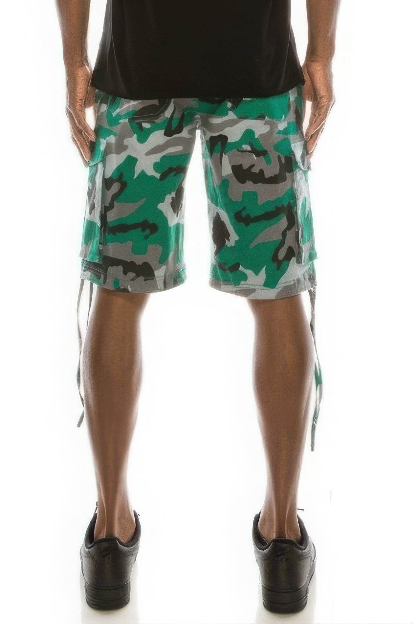Men's Camo Belted Cargo Shorts - VacationGrabs