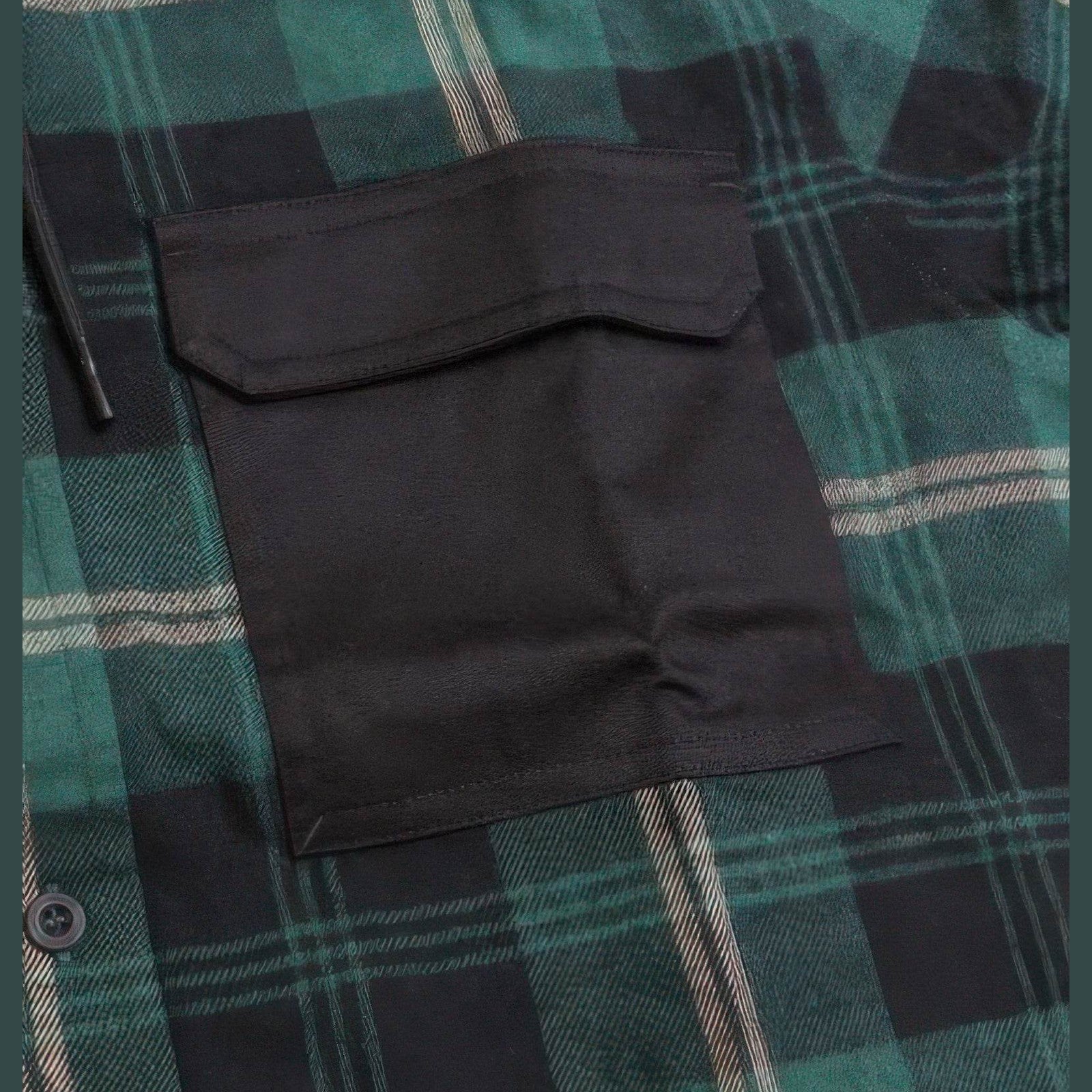 Contrast Pocket Plaid Hooded Shirt - VacationGrabs