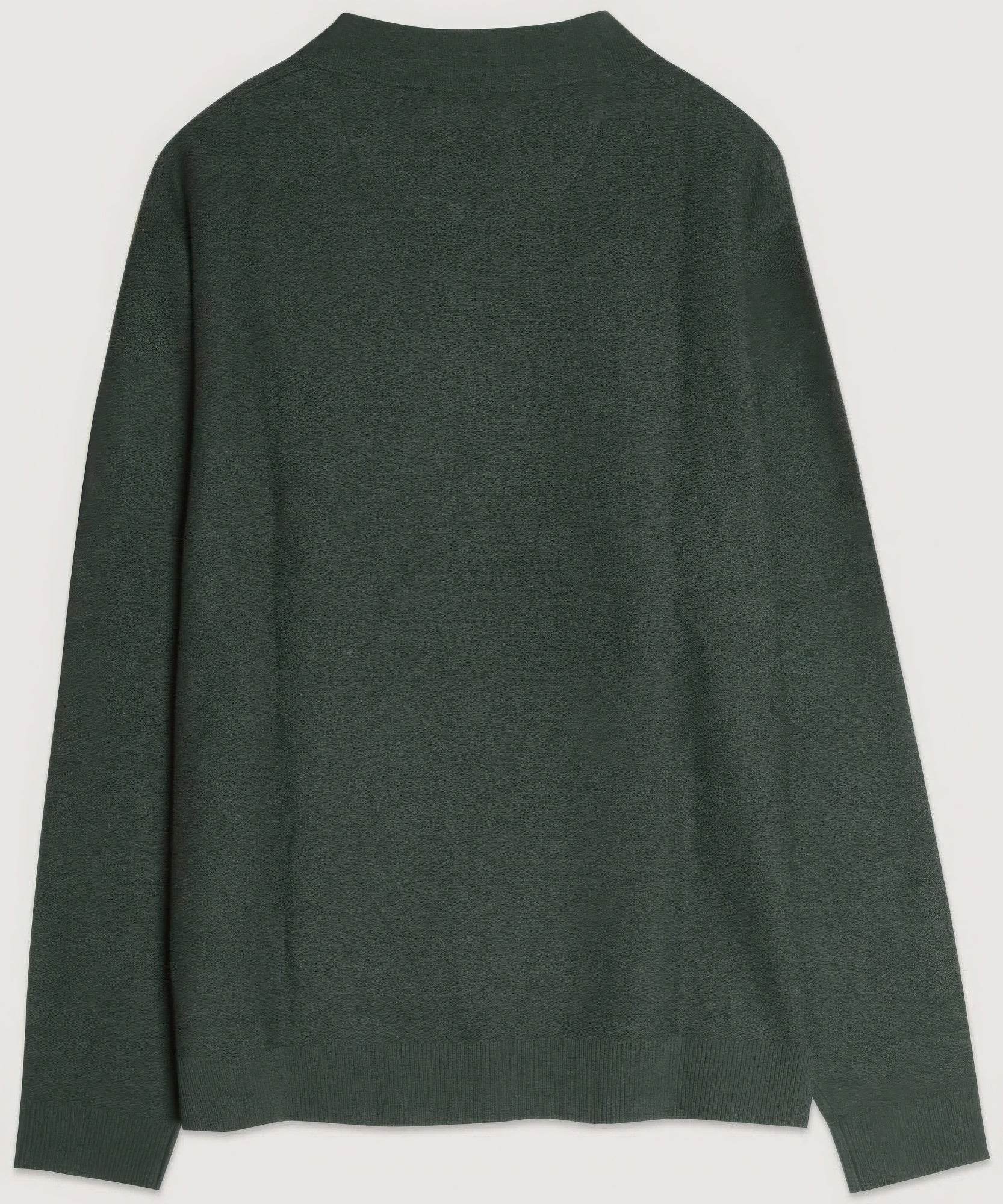Men's Hunter Green Collared Knit Sweater - VacationGrabs