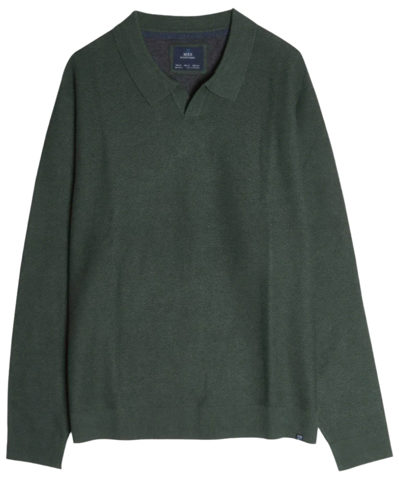 Men's Hunter Green Collared Knit Sweater - VacationGrabs