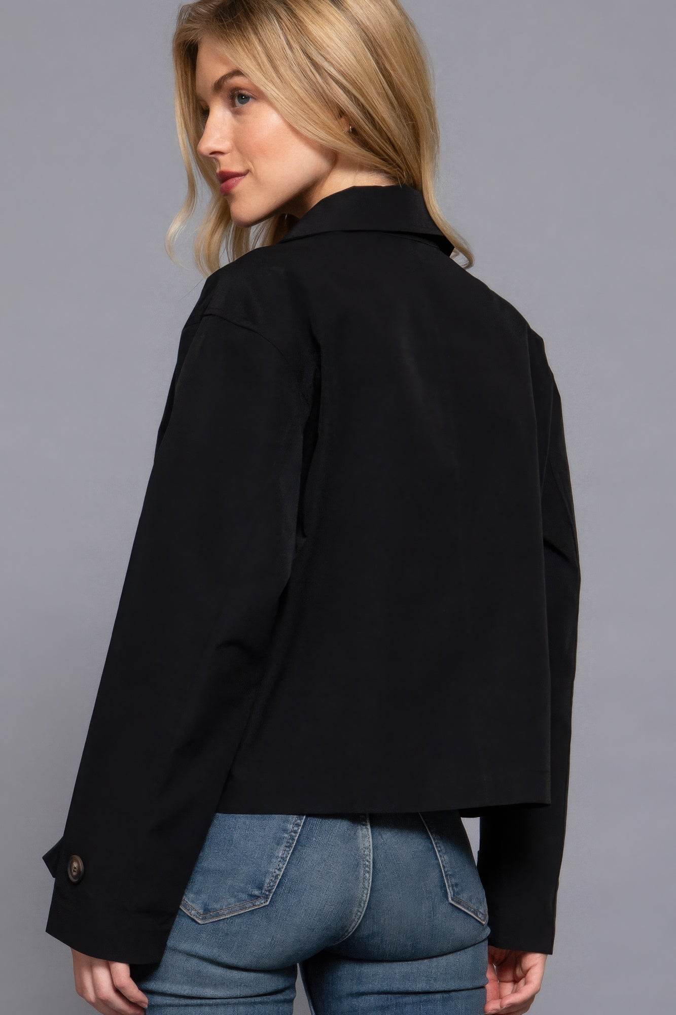 Double Breasted Short Trench Jacket - VacationGrabs