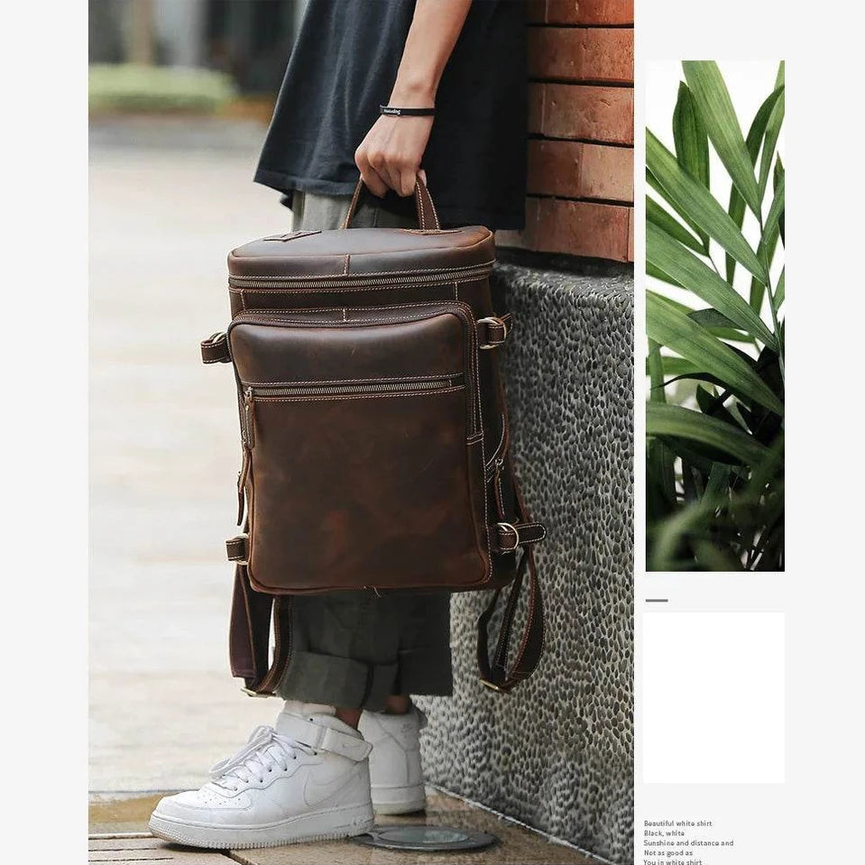 Large Leather Backpack Luxury Designer Laptop Travel Backpack - VacationGrabs