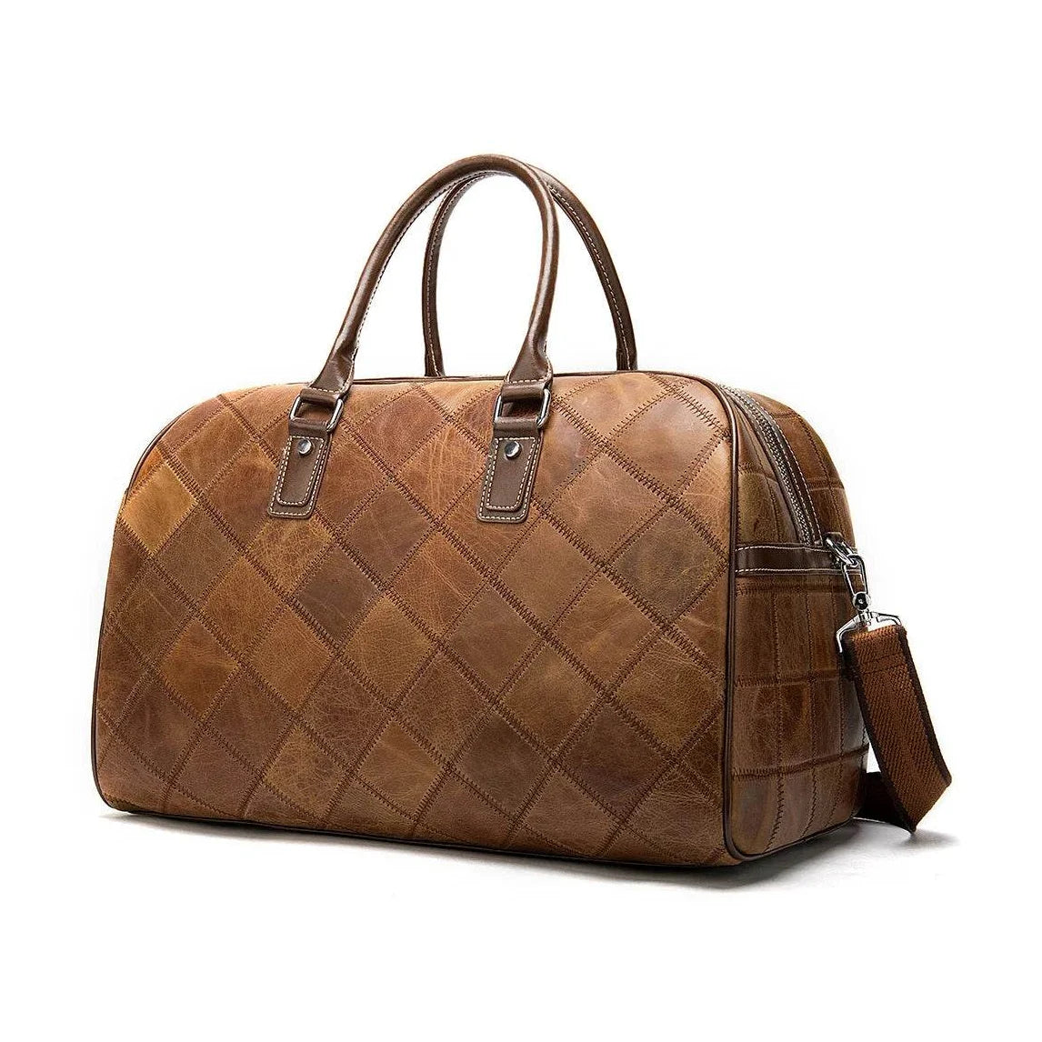 Genuine Leather Travel Bag Weekend Duffle Large Carry On Luggage - VacationGrabs