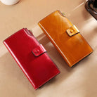 Genuine Leather Clutch Purse for Women Cowskin Dress Party Long Wallet - VacationGrabs