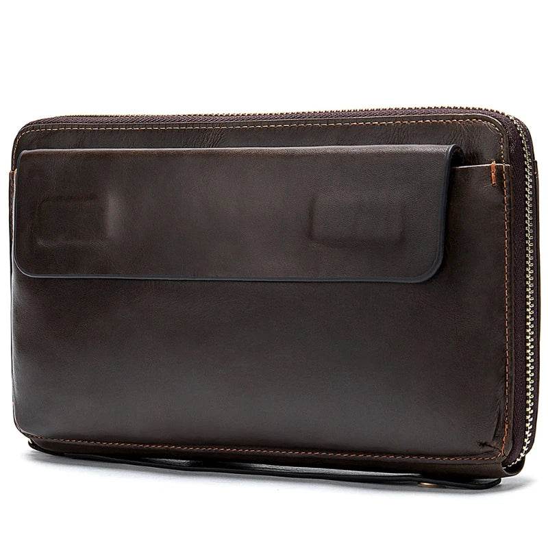Soft Genuine Leather Clutch Wallet Men’s Long Wallet for Cash & Cards - VacationGrabs