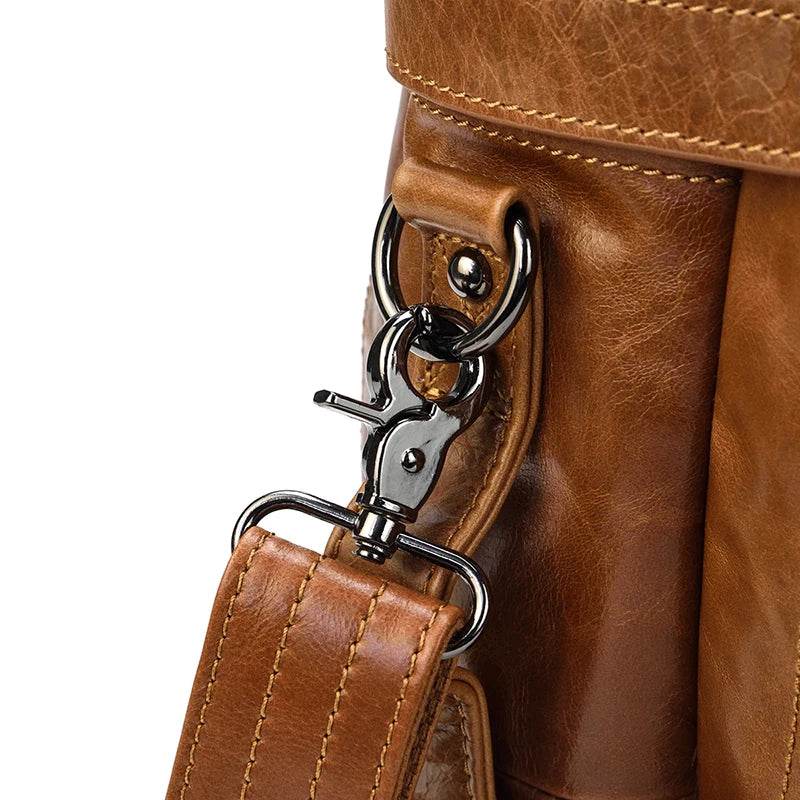 Mens Genuine Leather 3-in-1 Backpack-Briefcase-Shoulder Bag - VacationGrabs