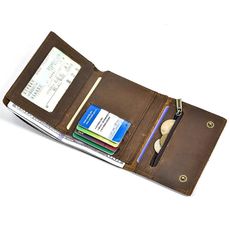 Hot Fashion Short Wallet for Men with Iron Chain Coin Card Holder - VacationGrabs