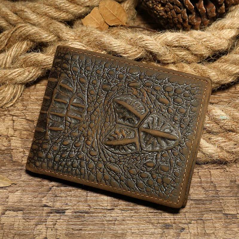 Genuine Leather Money Clip Wallet for Men Slim Cash Bifold Retro Wallet - VacationGrabs