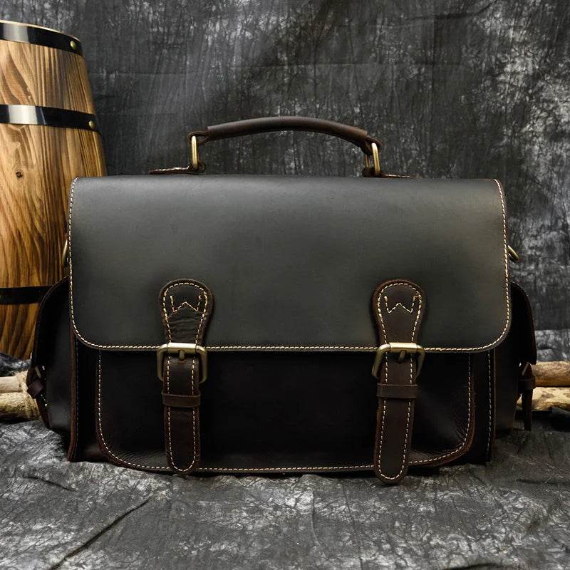 Vintage Leather Satchel Camera Bag for Professional Photographers - VacationGrabs