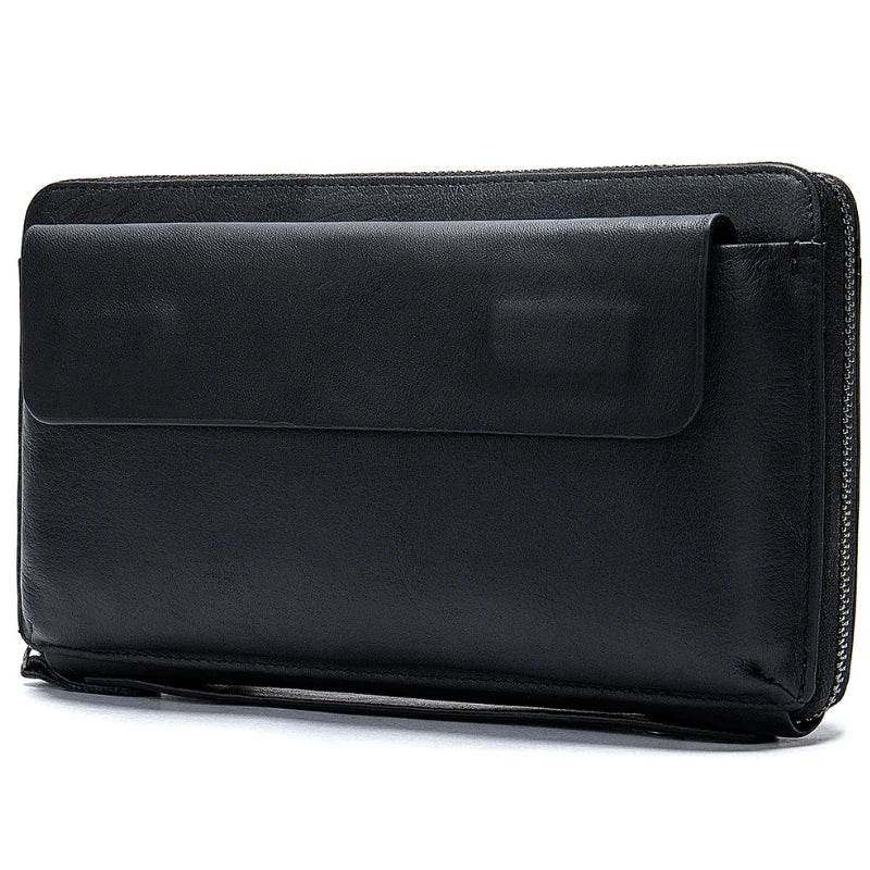 Soft Genuine Leather Clutch Wallet Men’s Long Wallet for Cash & Cards - VacationGrabs