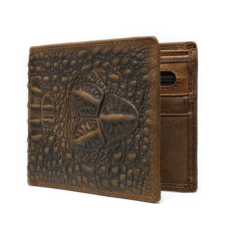 Genuine Leather Money Clip Wallet for Men Slim Cash Bifold Retro Wallet - VacationGrabs