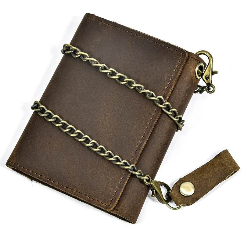 Hot Fashion Short Wallet for Men with Iron Chain Coin Card Holder - VacationGrabs