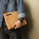 High Grade Large Leather Clutch Bag with Shoulder Strap for Men - VacationGrabs