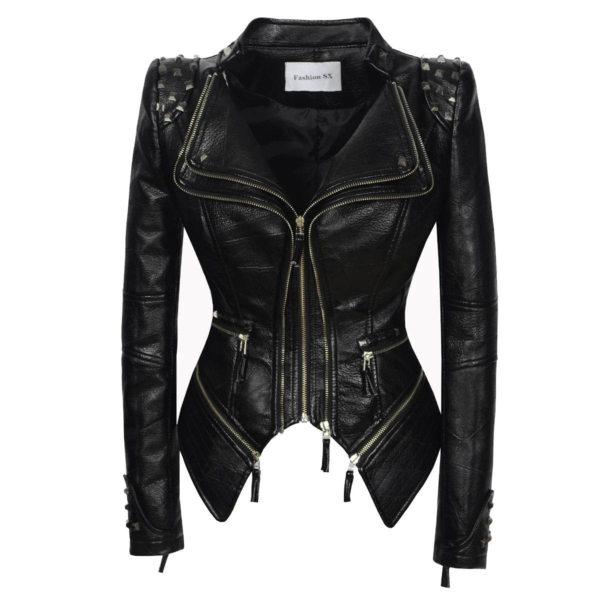 Denim Rivet Punk Slim Fit Jackets - VacationGrabs