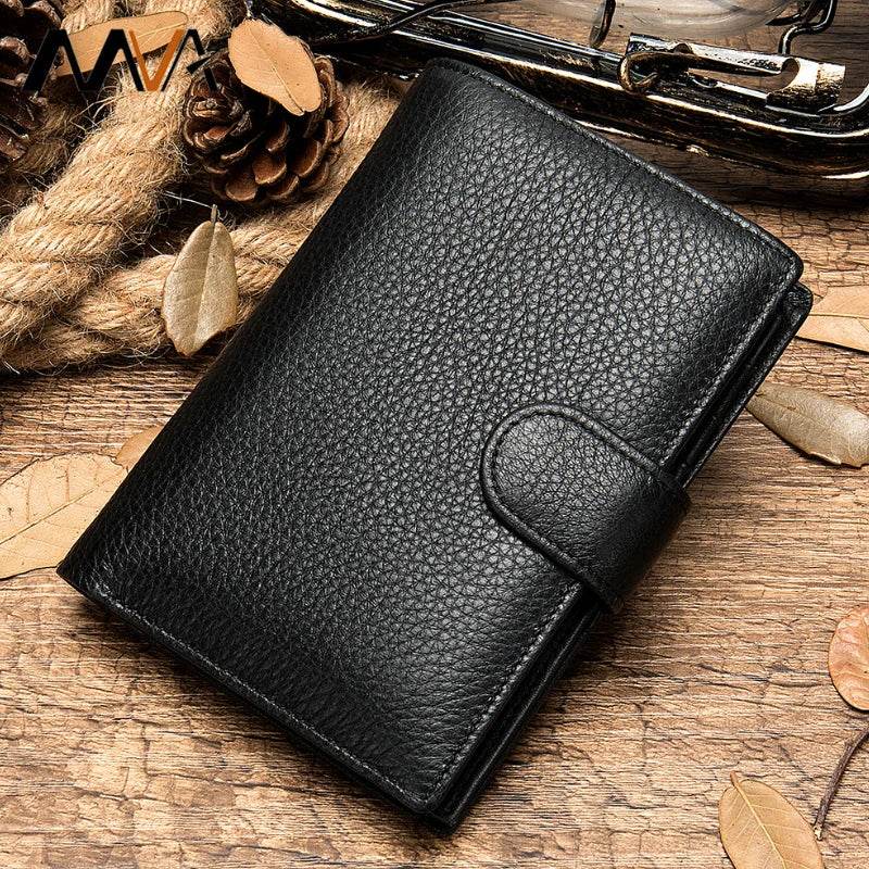 Slim Genuine Leather Wallet for Men Lightweight Business Purse - VacationGrabs