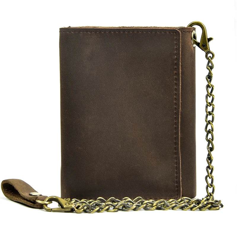 Hot Fashion Short Wallet for Men with Iron Chain Coin Card Holder - VacationGrabs