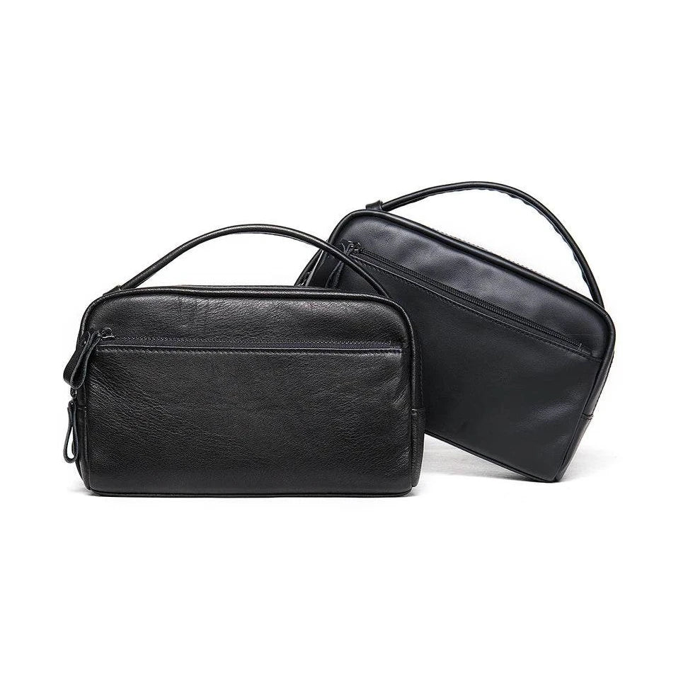 Soft Cowhide Business Handbag Large Capacity Leather Casual Clutch - VacationGrabs