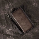 Genuine Leather Long Wallet with Wristlet for Women Cowskin Card Purse - VacationGrabs