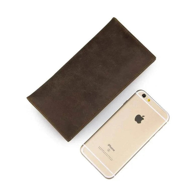 Vintage Fashion Men’s Long Wallet with Credit Card Zipper Inner Bifold - VacationGrabs