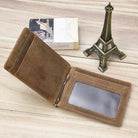 Top Grade Genuine Leather Money Clip Wallet for Men, Cowskin Bifold - VacationGrabs