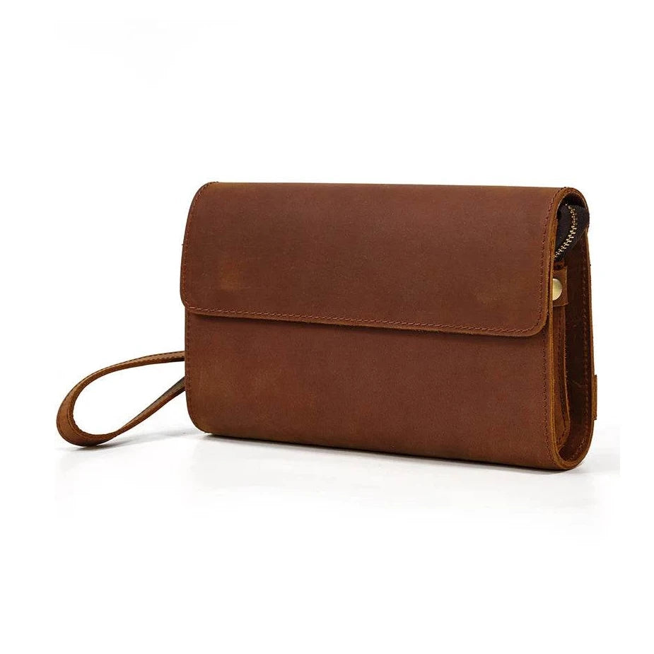 Top Quality Handmade Leather Long Wallet Original Designer Natural Cowskin - VacationGrabs