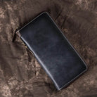 Genuine Leather Long Wallet with Wristlet for Women Cowskin Card Purse - VacationGrabs