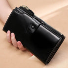 Genuine Leather Clutch Purse for Women Cowskin Dress Party Long Wallet - VacationGrabs