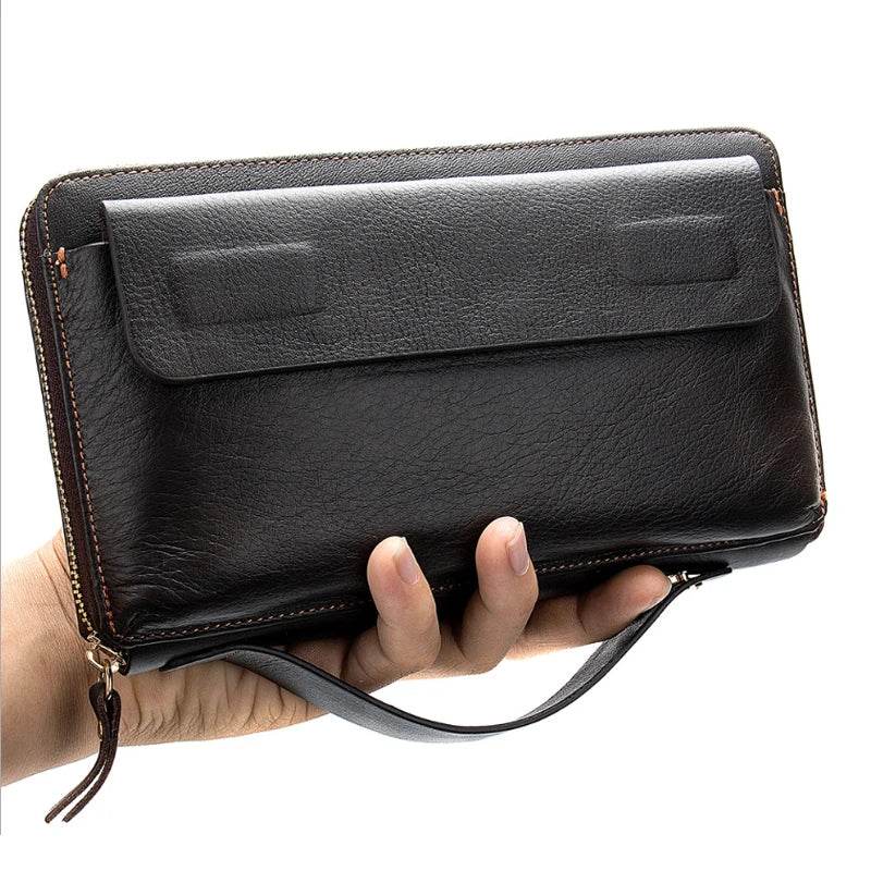 Soft Genuine Leather Clutch Wallet Men’s Long Wallet for Cash & Cards - VacationGrabs
