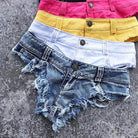 Women's Low Waist Tassel Denim Jean Shorts - VacationGrabs