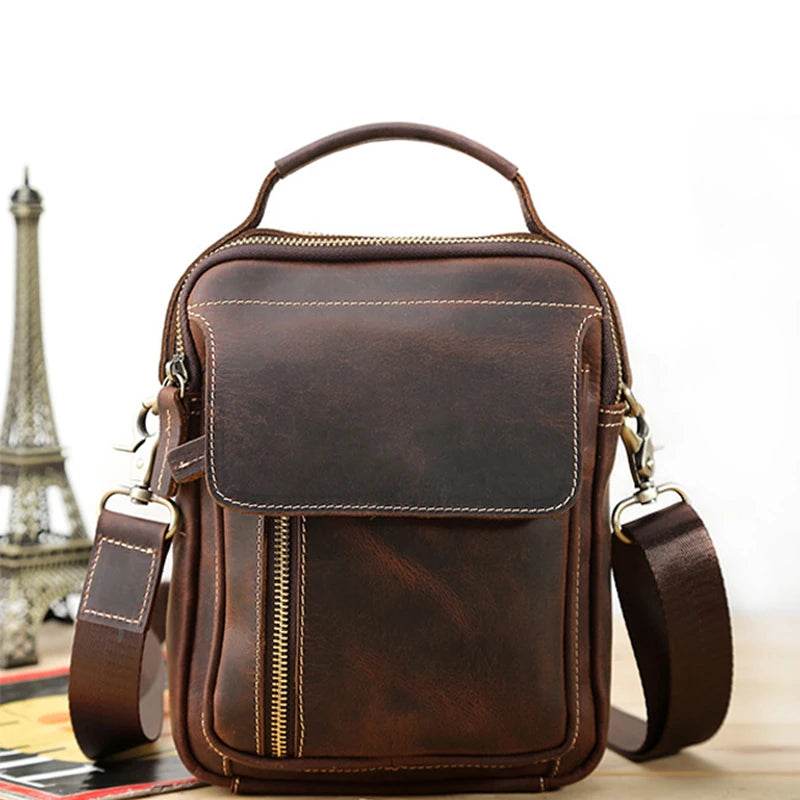 Super Quality Men’s Mini Shoulder Bag Genuine Leather Phone Pouch - VacationGrabs