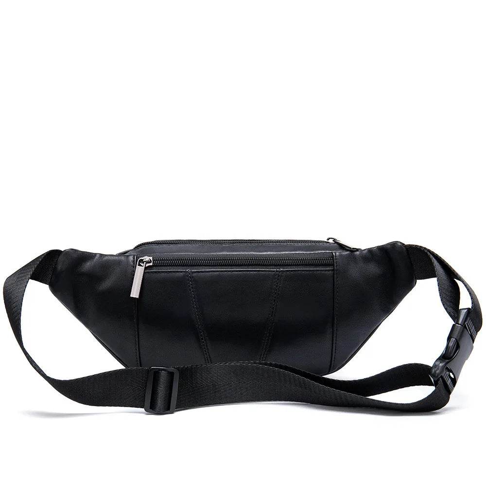 Genuine Leather Leather Chest Bag for Women Unisex Sports Fanny - VacationGrabs