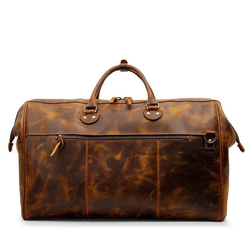 High-End Genuine Leather Travel Duffel Bags for Men Large Size - VacationGrabs