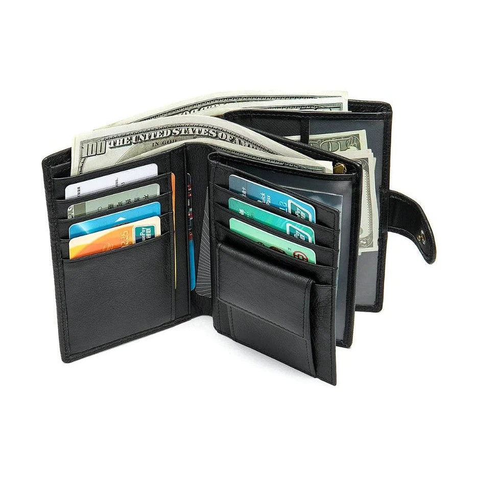 Slim Genuine Leather Wallet for Men Lightweight Business Purse - VacationGrabs