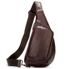 Men's Leather Chest Bag Soft Cowskin Brown Black Coffee Leather - VacationGrabs