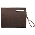 High Grade Large Leather Clutch Bag with Shoulder Strap for Men - VacationGrabs
