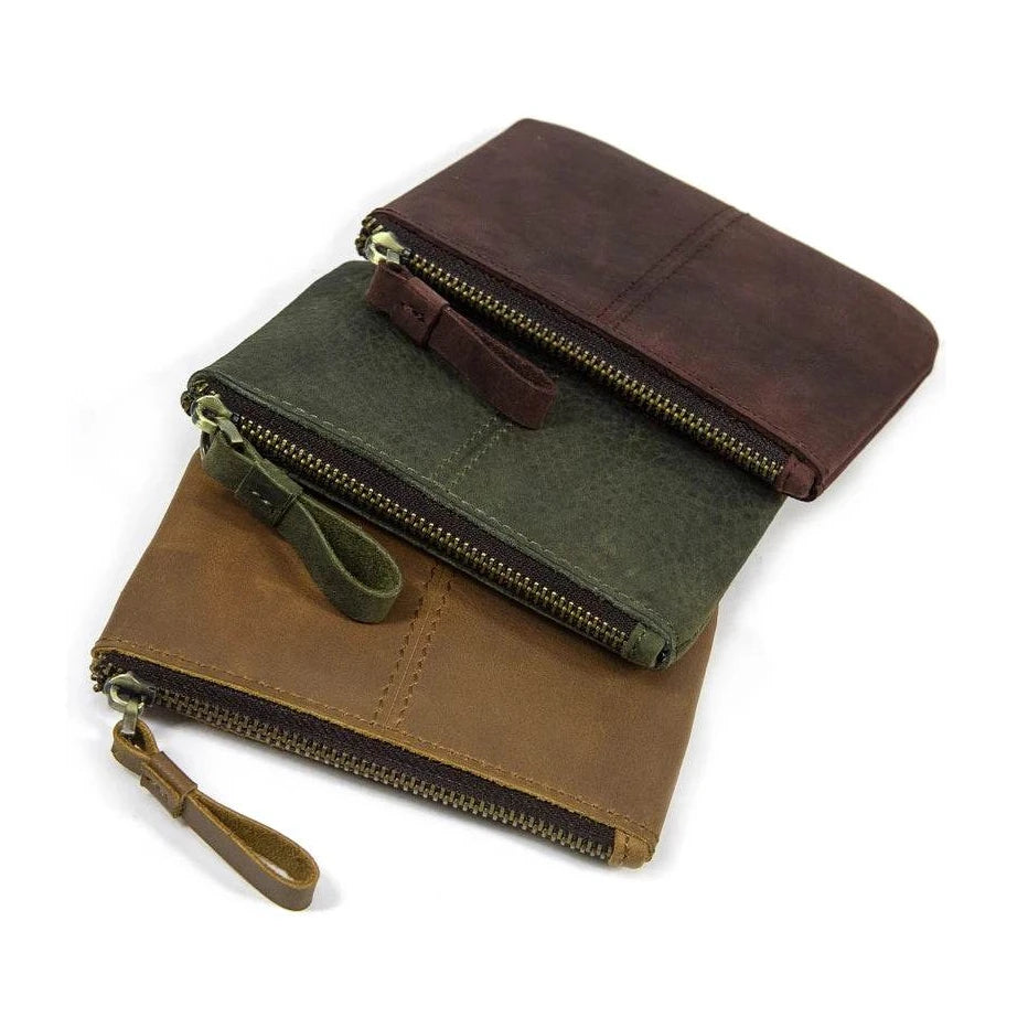 Men’s Leather Phone Pouch Handbag Mobile Wallet with Wrist Strap - VacationGrabs