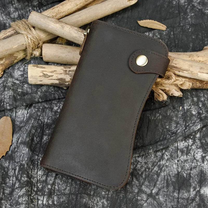 Super Quality Leather Wallet with Iron Chain for Men Bifold Card Wallet - VacationGrabs