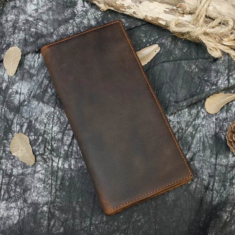 High-Quality Zipper Leather Wallet for 6-inch iPhone Vintage Designer - VacationGrabs
