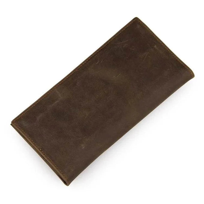 Vintage Fashion Men’s Long Wallet with Credit Card Zipper Inner Bifold - VacationGrabs