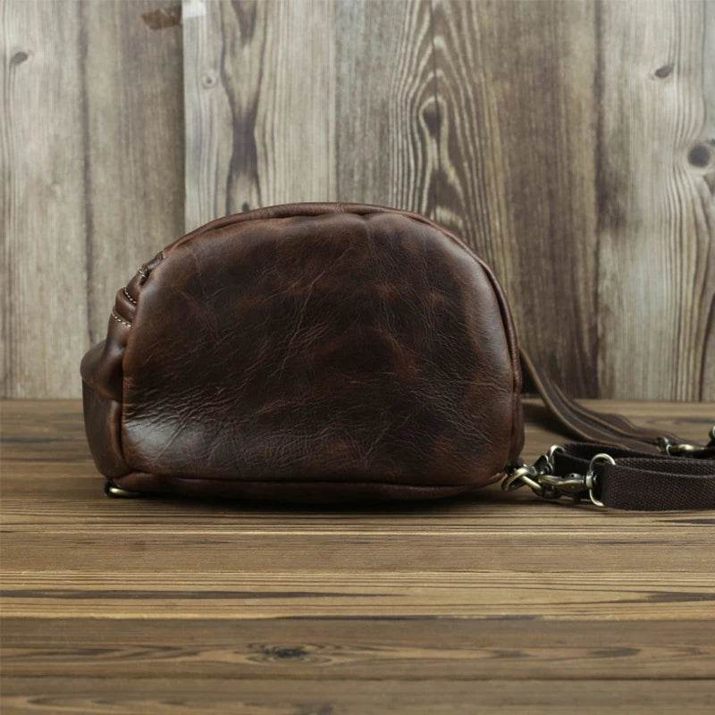 Unique Casual Genuine Leather Triangle Backpack for Men Women - VacationGrabs