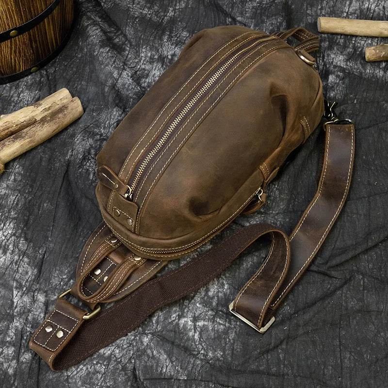 Small Chest Bag for Men – Vintage Sling Bag Shoulder Pack - VacationGrabs