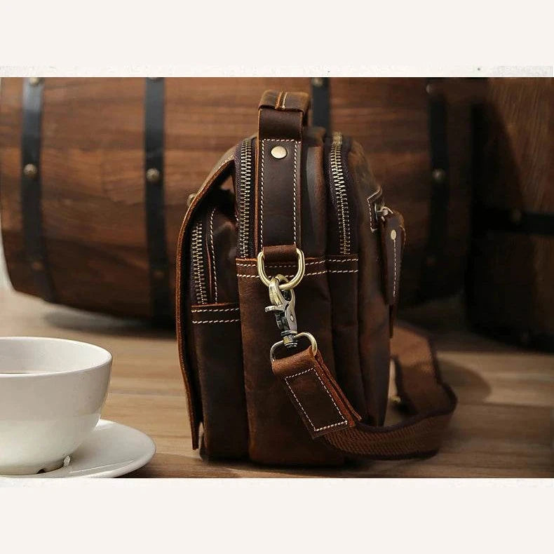 Super Quality Men’s Mini Shoulder Bag Genuine Leather Phone Pouch - VacationGrabs