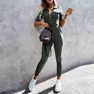 Bodycon Cropped Leg Jumpsuit Romper - VacationGrabs