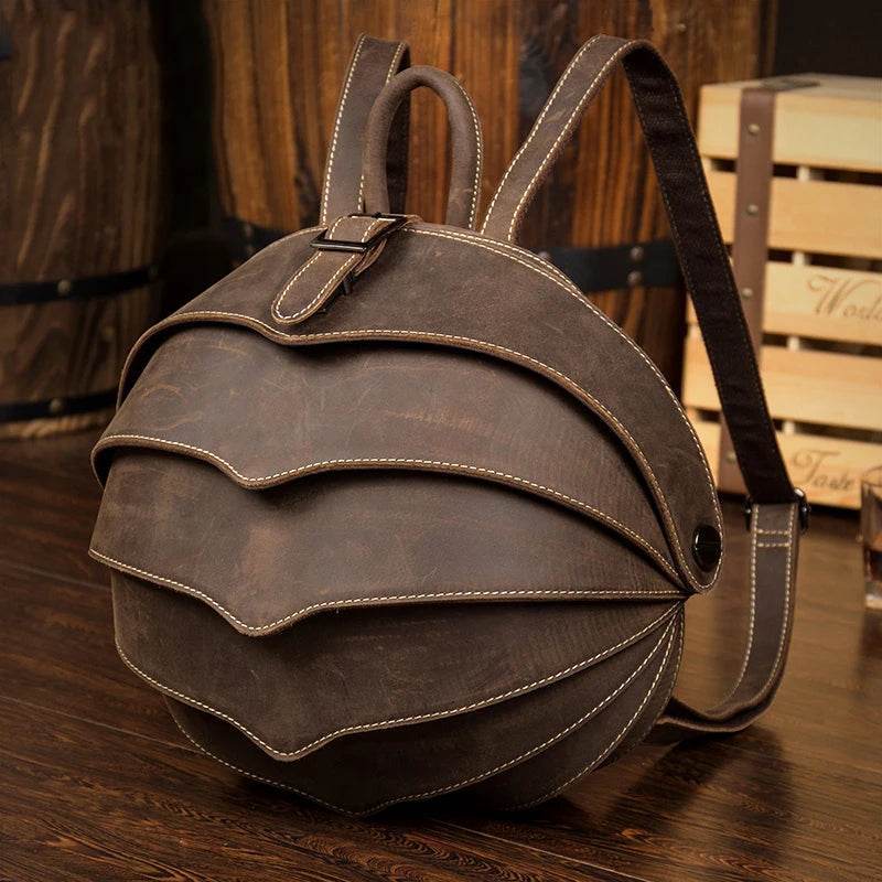 Handmade Beetle Style Vintage Leather Backpack Unisex Fashion - VacationGrabs