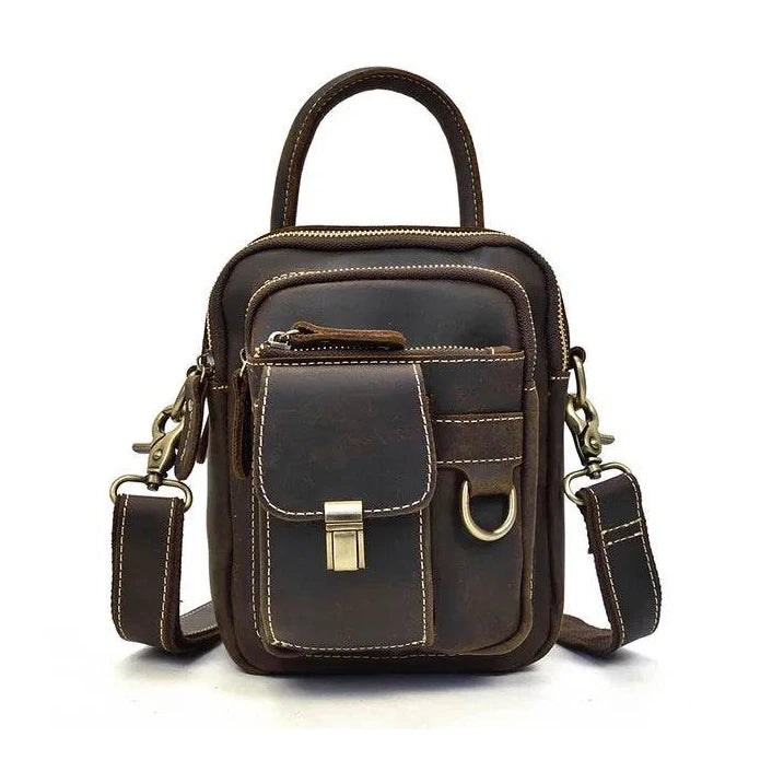 Super Quality Men’s Mini Shoulder Bag Genuine Leather Phone Pouch - VacationGrabs