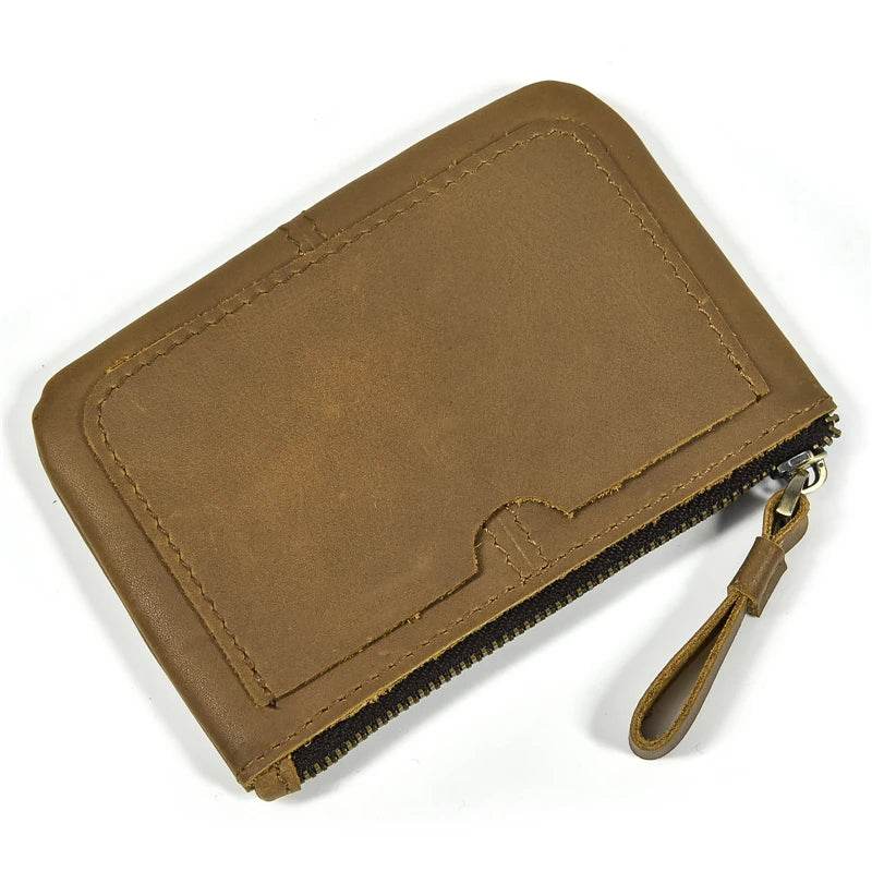 Men’s Leather Phone Pouch Handbag Mobile Wallet with Wrist Strap - VacationGrabs