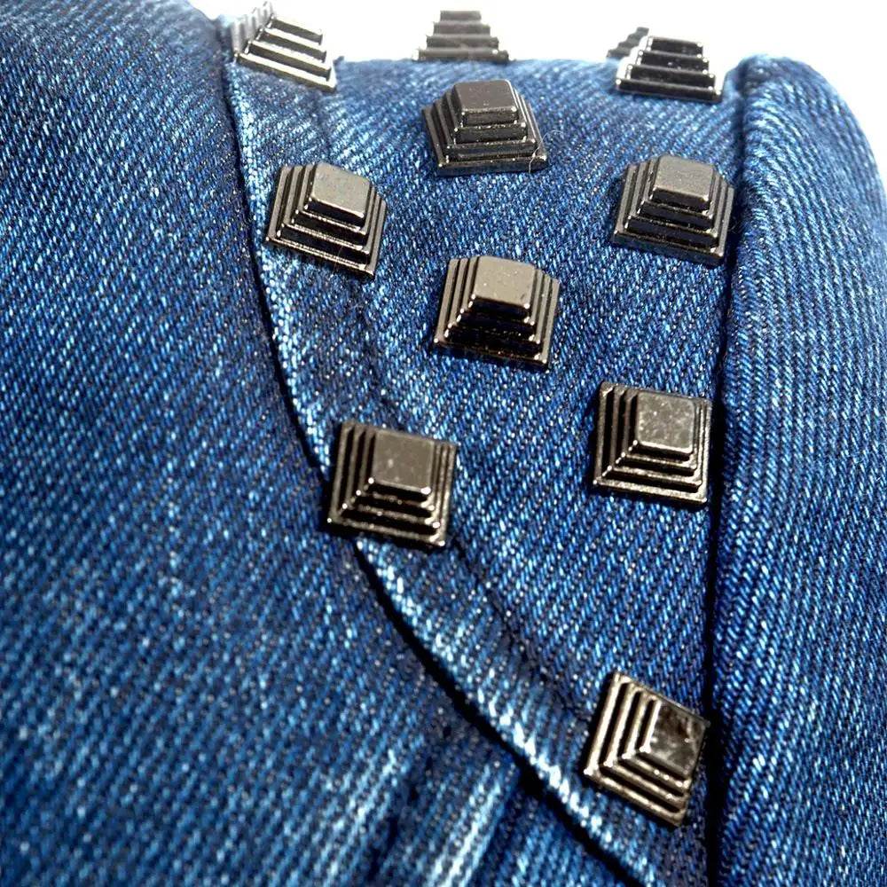 Denim Rivet Punk Slim Fit Jackets - VacationGrabs