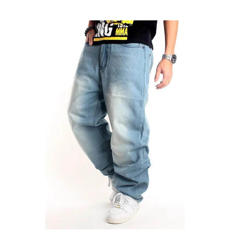 Men's Loose Baggy Style Jeans Light Blue - VacationGrabs